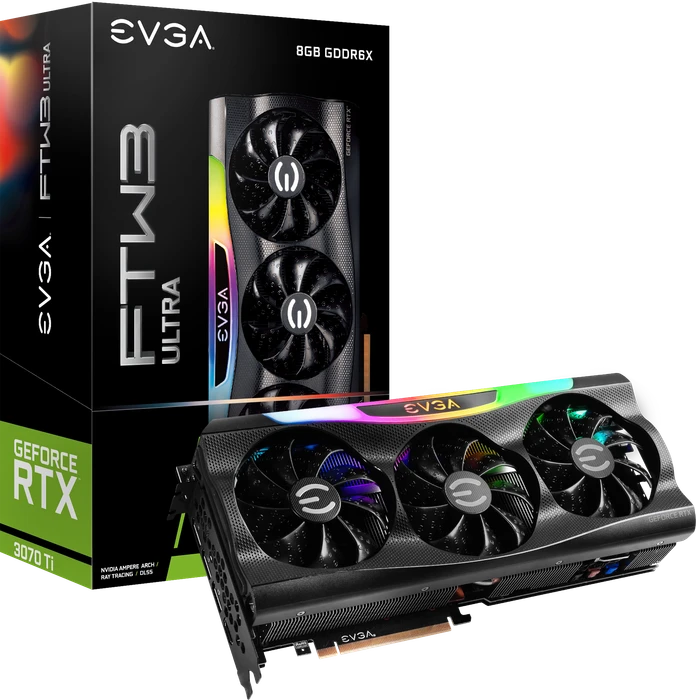 EVGA GeForce RTX 3070 Ti FTW3 Ultra Gaming, 8GB GDDR6X, HDMI, 3x DP