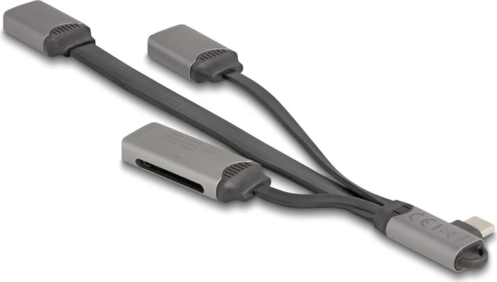 DeLOCK 2 Port USB Hub inklusive Cardreader, USB-C 3.0 [Stecker]