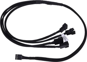 Phobya 4-Pin auf 4x 4-Pin Verteiler, sleeved, 60cm, schwarz