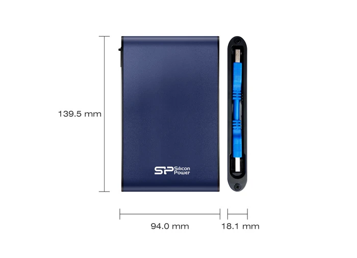 Silicon Power Armor A80, schwarz, 2TB, USB 3.0 Micro-B