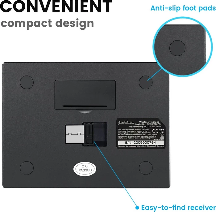 Perixx PERIPAD-704 Wireless Touchpad, schwarz