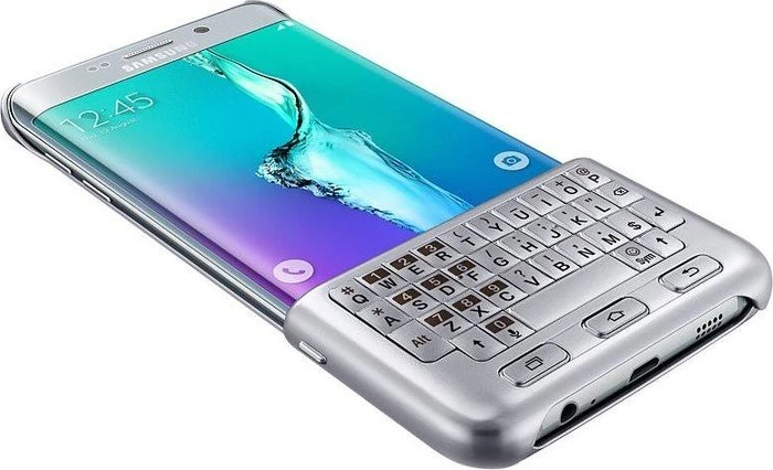 Samsung Keyboard Cover QWERTZ für Galaxy S6 Edge+ silber