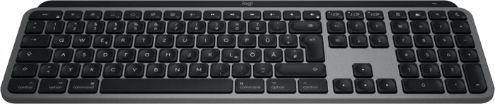 Logitech Keys S for Mac, Space Gray, schwarz/grau, LEDs weiß, Logi Bolt, USB/Bluetooth, DE