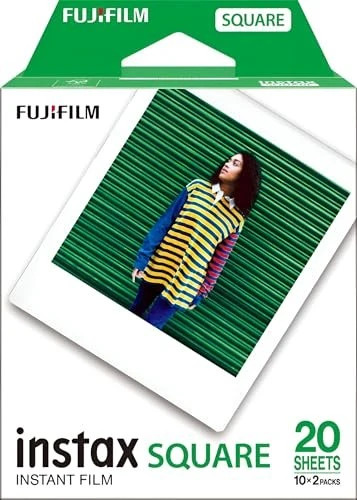 Fujifilm instax SQUARE Sofortbildfilm White Frame, 20 Aufnahmen