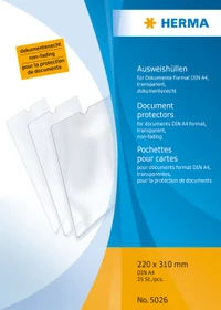Herma Ausweishülle 220x310mm für Dokumente, A4, transparent, 25er-Pack