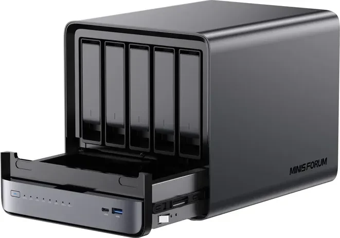 Minisforum N5 Desktop NAS, AMD Ryzen 7 255, 1x RJ-45 10GBase-T, 1x RJ-45 5GBase-T