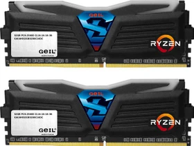 GeIL Super Luce AMD Edition schwarz LED weiß UDIMM 8GB Kit, DDR4-2400, CL16-16-16-36