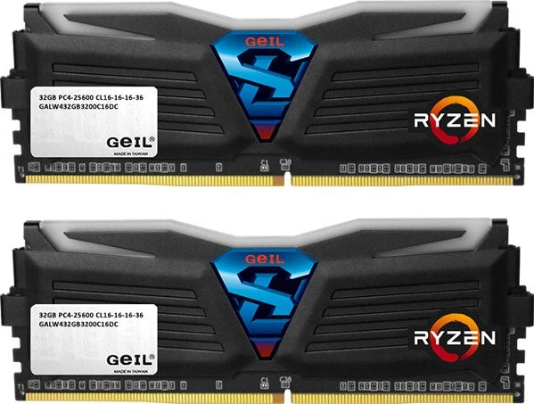GeIL Super Luce AMD Edition schwarz LED weiß UDIMM 16GB Kit, DDR4-2400, CL16-16-16-36