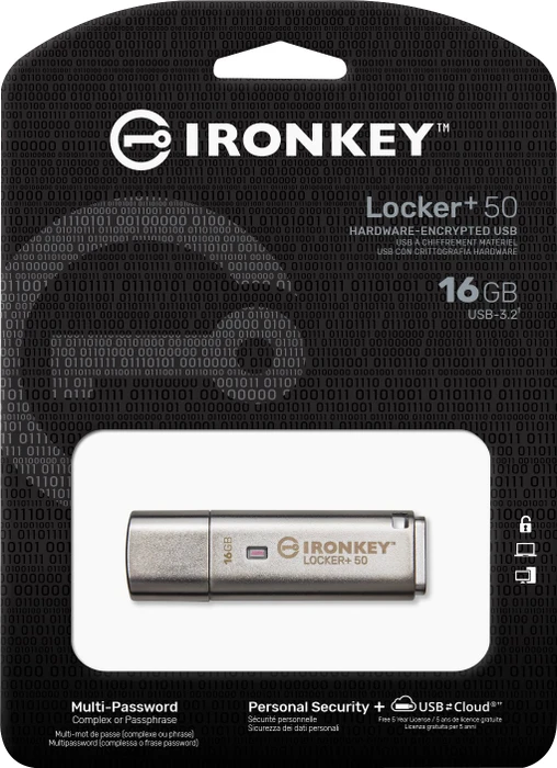 Kingston IronKey Locker+ 50 16GB, USB-A, USB 3.2 Gen 1×1