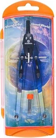Ecobra duo-Tec Schnellverstellzirkel mit Druckhebelsystem, schwarz/Motiv/orange
