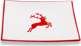 Gmundner Keramik Rubinroter Hirsch Dessertteller Trend 20x20cm
