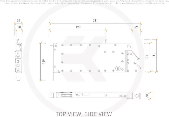 EK Water Blocks EK-Pro GPU WB RTX A5500 Rack, Nickel, Inox