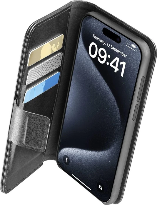 Cellularline Book Agenda für Apple iPhone 15 Pro schwarz