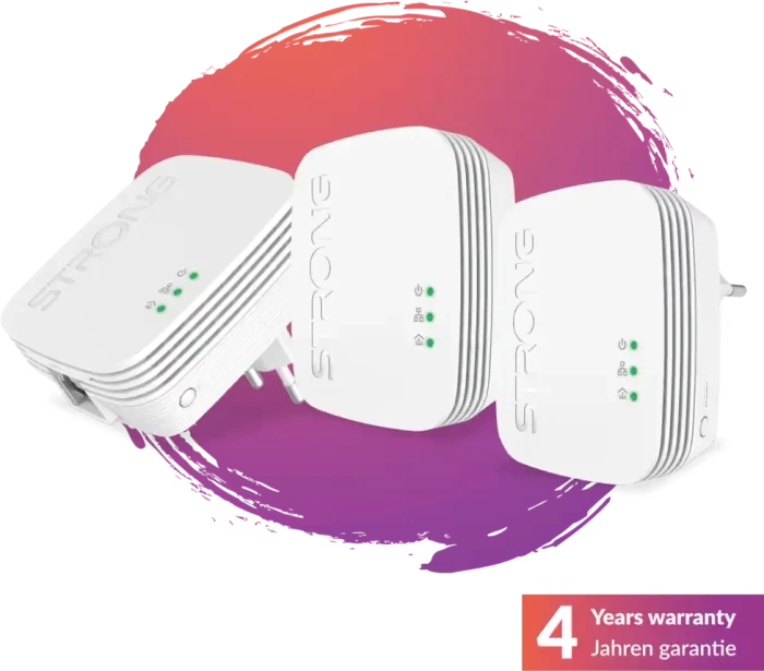 Strong Powerline 600 Triple Pack Mini, HomePlug AV, RJ-45, 3er-Pack