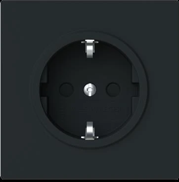 Busch-Jaeger Busch-art linear SCHUKO Steckdosen-Einsatz, schwarz matt (20 EUCB-45M)