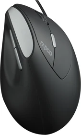 Rapoo EV200 Ergonomic Wired Mouse schwarz/silber, USB (13532)