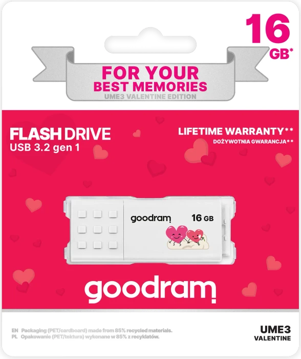 goodram UME3 Herz 16GB Valentine, USB-A, USB 3.2 Gen 1×1