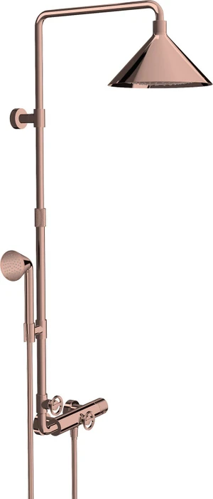 Hansgrohe Axor Showers/Front Showerpipe mit Thermostat und Kopfbrause 240 2jet polished red gold