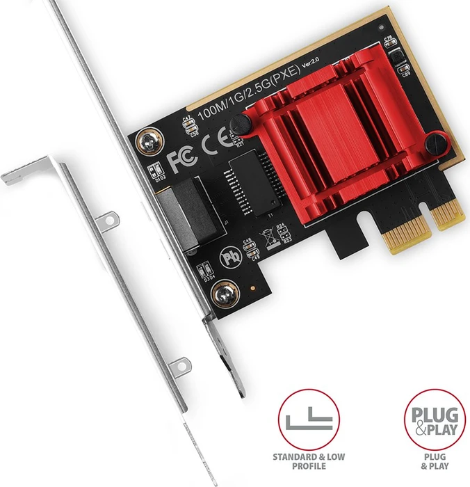 Axagon 2.5G LAN-Adapter, RJ-45, PCIe 2.1 x1