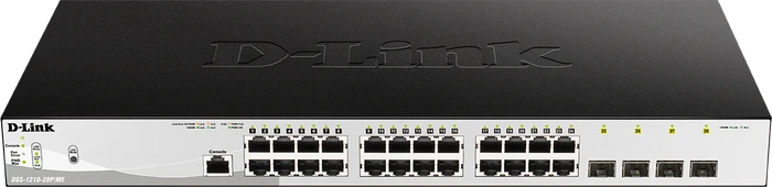D-Link DGS-1210/ME Metro Rackmount Gigabit Smart Switch, 24x RJ-45, 4x SFP, 193W PoE+