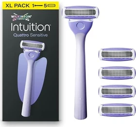 Wilkinson Sword Intuition Quattro Sensitive Rasierer + 5 Wechselklingen