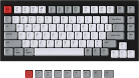 Keychron Q1/K2 OEM Dye-Sub Keycap-Set Retro Mac, Kunststoff (PBT), Retro Mac, weiß/rot/grau, 91 Tasten (84+7), ANSI-US