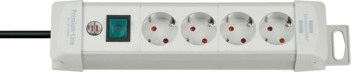 Brennenstuhl Premium-Line mit Schalter, 4-fach, 1.8m, grau