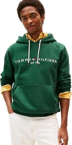 Tommy Hilfiger Hoodie mit Tunnelzug und aufgesticktem Logo Hoodie ornamental green (Herren)