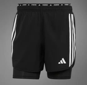 adidas Own the Run 3-Streifen 2-in-1 Laufhose kurz schwarz (Herren)