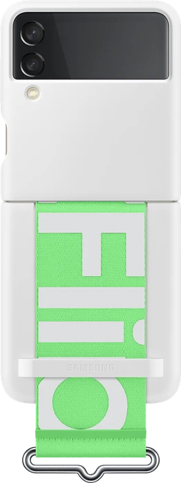 Samsung Silicone Cover with Strap für Galaxy Z Flip 3 weiß