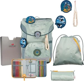 DerDieDas ErgoFlex Easy Exklusiv Eco Grey Planet Schultaschen-Set, 5-tlg.