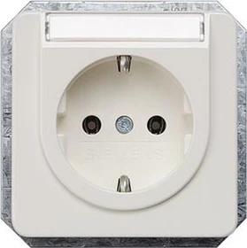 Siemens DELTA line Schuko-Steckdose mit Beschriftungsfeld, titanweiß