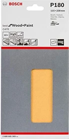 Bosch Professional C470 Best for Wood and Paint Schleifblatt K180, 115x230mm, 10 Stück