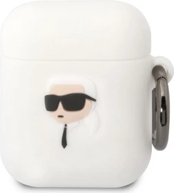 Karl Lagerfeld NFT Karl Head 3D Silicone Case für Apple AirPods 1/2 weiß