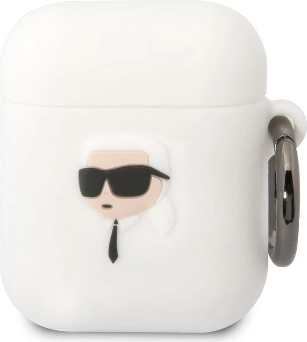 Karl Lagerfeld NFT Karl Head 3D Silicone Case für Apple AirPods 1/2 weiß
