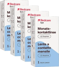 Redcare Monatskontaktlinse, -1.50 Dioptrien, 4 Stück