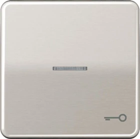 Jung Serie CD Wippe Metall mit Symbol "Tür" und Lichtleiter, platin