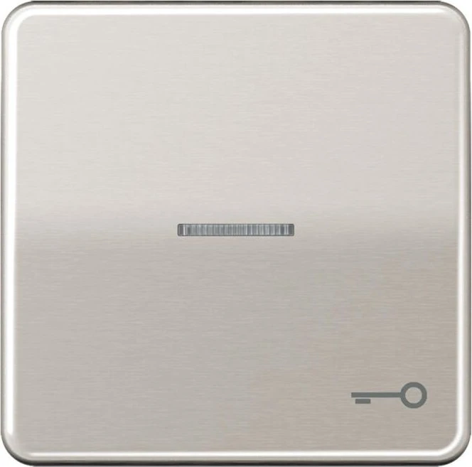 Jung Serie CD Wippe Metall mit Symbol "Tür" und Lichtleiter, platin