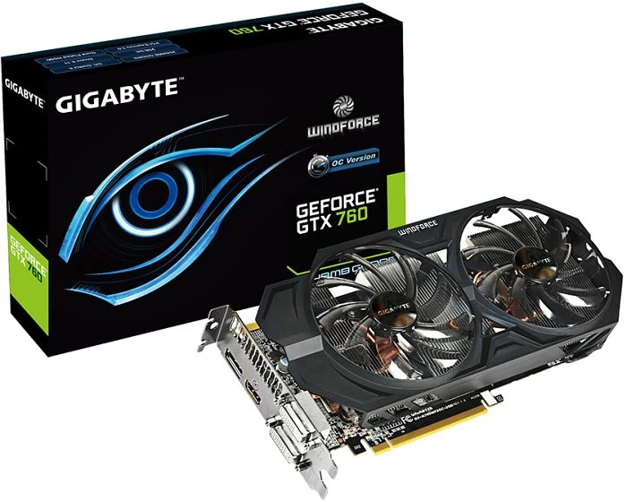GIGABYTE GeForce GTX 760 Windforce 2X OC, 2GB GDDR5, 2x DVI, HDMI, DP