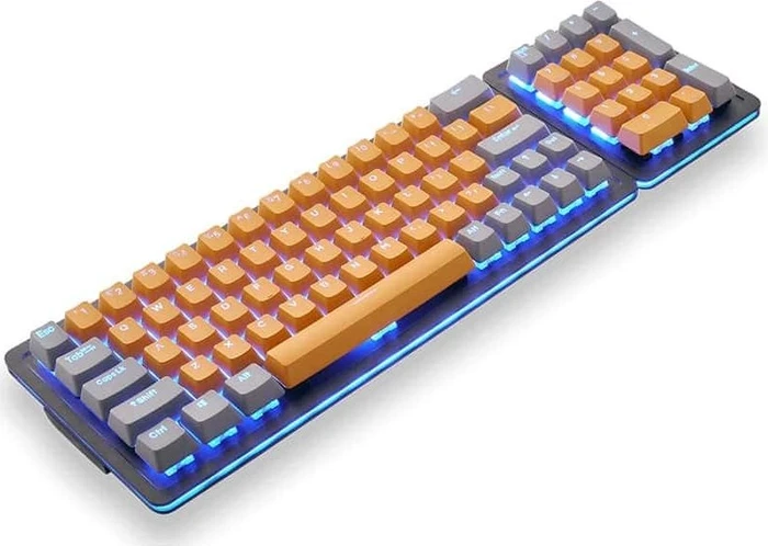 Mountain Mineral Keycap Set, Kunststoff (PBT) Double-Shot, grau/orange, 113 Tasten (104+9), ANSI-US