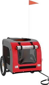 vidaXL Hunde 69x133.5cm Fahrradanhänger rot/grau
