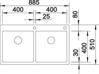 Blanco Claron 400/400-IF/A Durinox InFino Einbau Doppelspüle mit Ablauffernbedienung edelstahl