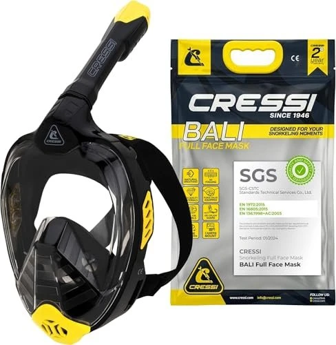 Cressi Bali Einglas-Schnorchelmaske schwarz/gelb