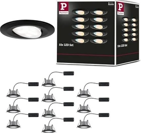 Paulmann LED Calla Switch rund 5W Einbauleuchte schwarz matt, 10 Stück