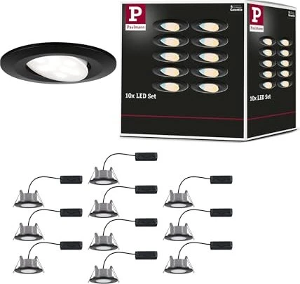 Paulmann LED Calla Switch rund 5W Einbauleuchte schwarz matt, 10 Stück