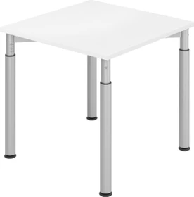Kaiserkraft Vera-Zwo VYS08/W/S Schreibtisch 80x80cm weiß/silber
