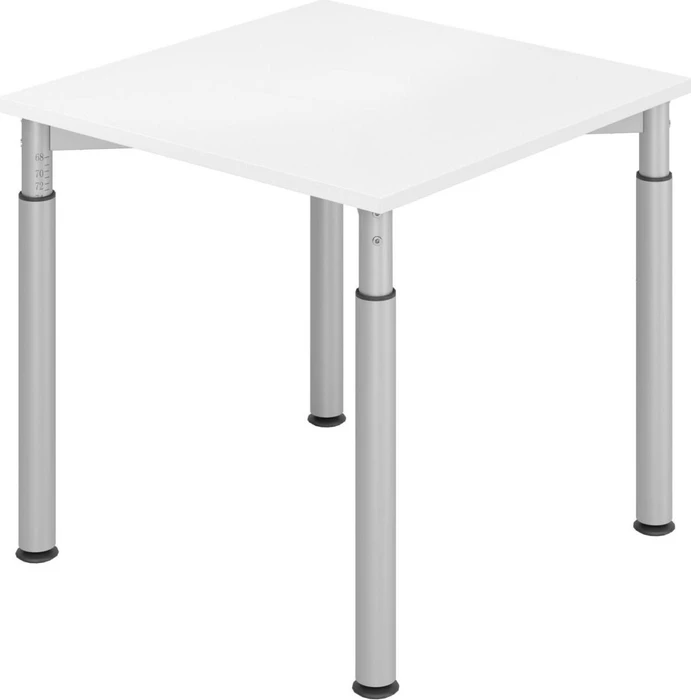 Kaiserkraft Vera-Zwo VYS08/W/S Schreibtisch 80x80cm weiß/silber