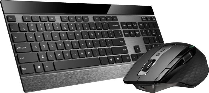 Rapoo 9900M Multi-mode Wireless Desktop Set, schwarz, USB/Bluetooth, UK