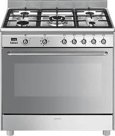 Smeg SCD90MFX9 Elektroherd mit Gas-Kochfeld