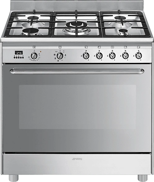 Smeg SCD90MFX9 Elektroherd mit Gas-Kochfeld